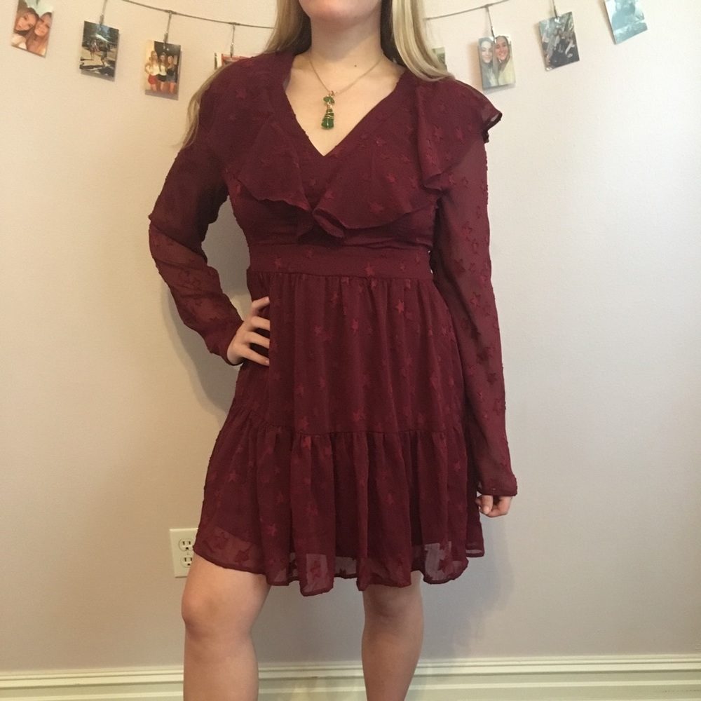 Entro Red Ruffle Party Dress
